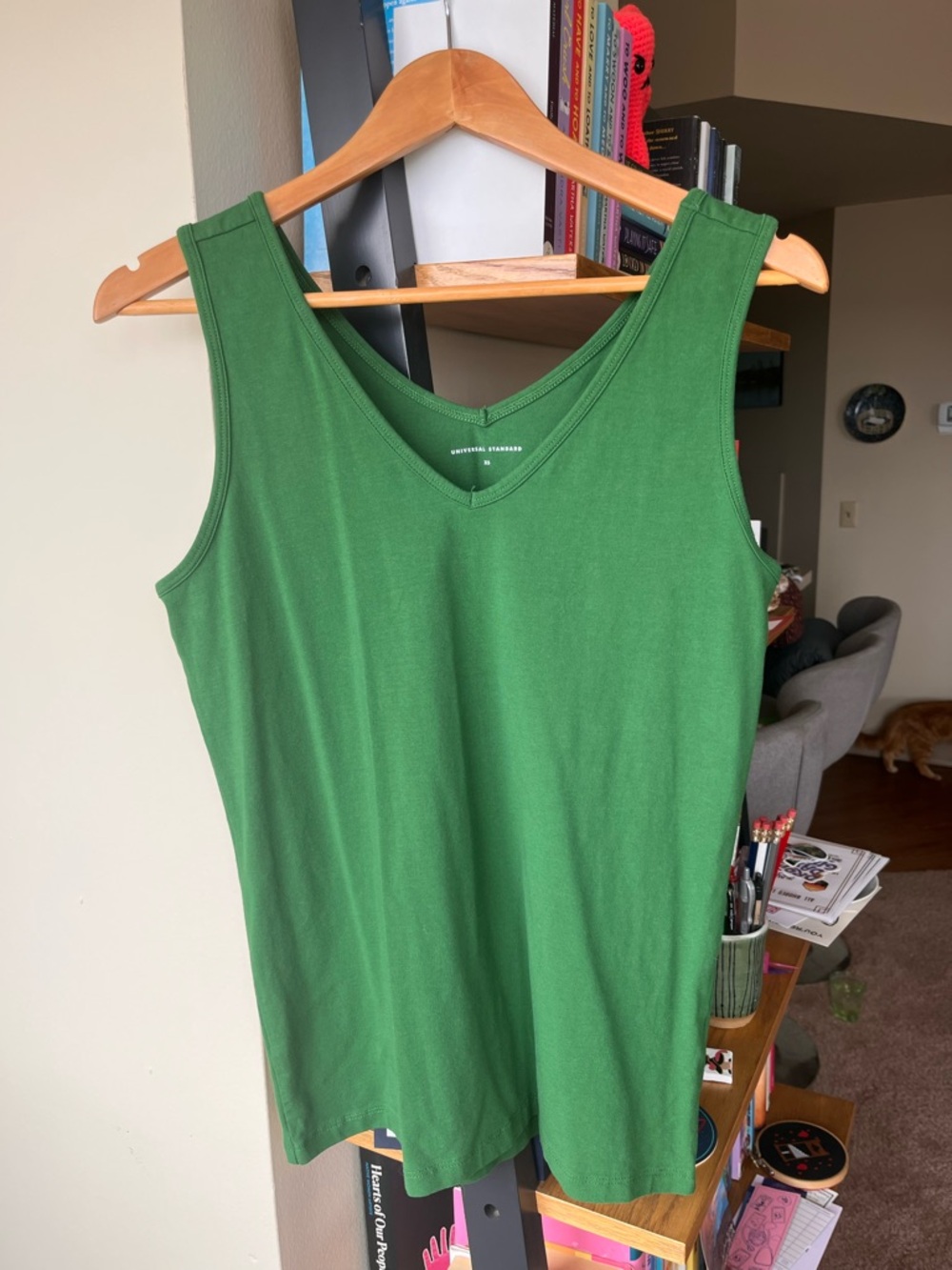 Universal Standard Green Double V-Neck Tank Top NWOT
